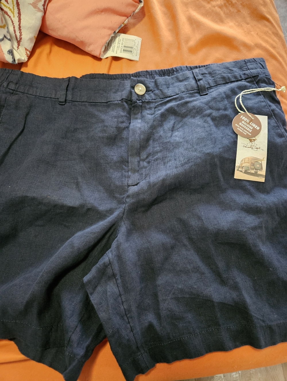 Men's NWT Panama Jack Navy Linen Blend Shorts